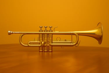 Une trompette sur un fond orange