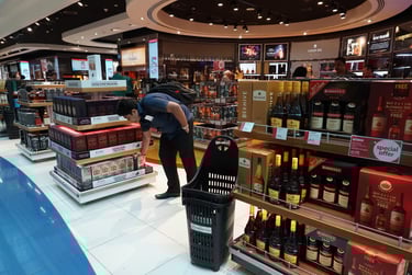 Travellers at Dubai Airport Duty Free