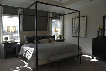 HotelArt: Μίνιμαλ Μοντέρνο Κρεβάτι με Ουρανό - Μαύρο - Ξενοδοχειακός Εξοπλισμός Κρεβάτια με Ουρανό