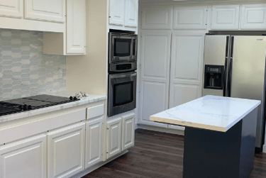 Newly painted white kitchen