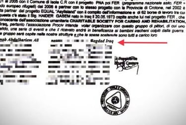 zainab abdulkarim art,scam,smuggling people, italy, crotone,false art exhibition,skien,oslo,norge