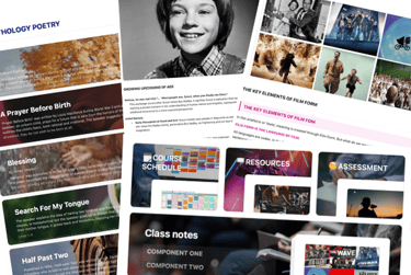 Study pages and learning resources included in courses example