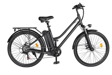 a black and white bicycle with a black and yellow bicycle