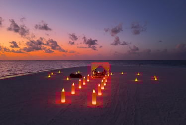 Anantara Kihavah Maldives private beach dinner