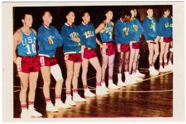 1965 Jenkki Gum Hallas Olympus #144 Team USA Basketball 1960 Card