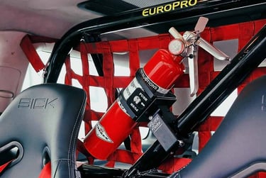 Fire Suppression system installed in racecar for motorsports NASA Member Benefits Motorsports Gear