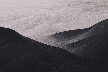 Close-up of Mountains canvas texture on suede textile backing
