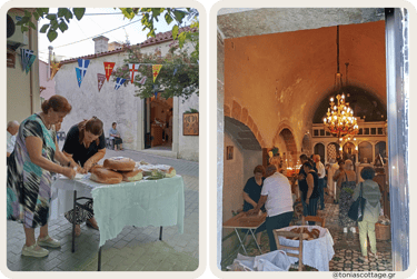 Alagni Village celebration August 6 - sharing bread and in the church