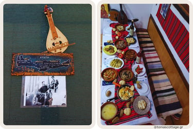 Traditional restaurant Manioros in Arkalochori, Crete, serving authentic local Cretan cuisine.