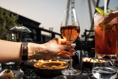 Drinks and bar snacks on holiday