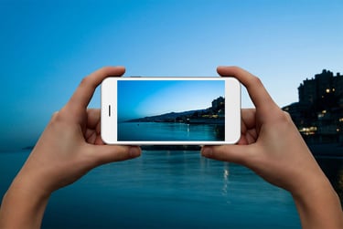 Mobile phone taking photo