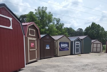 Premium sheds at The Bed Shoppe