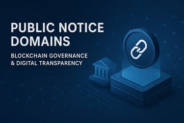 Public Notic domains logo, blue