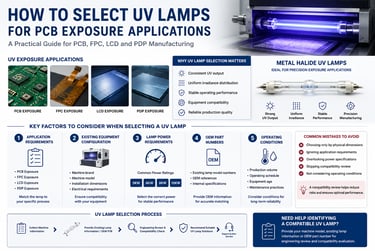 PCB exposure UV lamp selection guide for industrial exposure systems and manufacturing applications