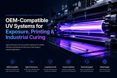 OEM-compatible industrial UV systems for exposure, printing and UV curing applications