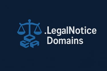 legal notice domains logo, blue