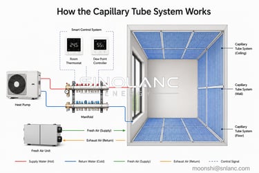 how capillary tube system works for radiant heating cooling.