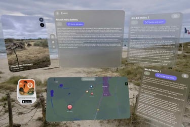 Maisy battery in Normandy immersive mode multi panels with Apple Vision Pro