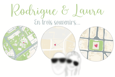 Une affiche composé de 3 zone géographiques marquante redessinée