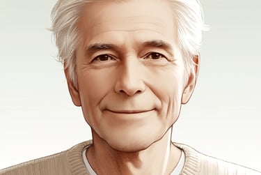 Jean, 75 ans, retraité heureux et engagé dans l'église. 