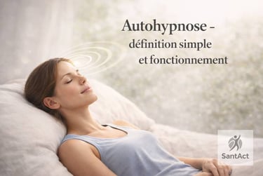 Femme allo,gée pratiquant l'autohypnose à l'aide de la formation "les bases de l'autohypnose"