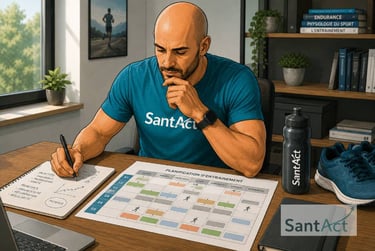 Julien Lachaume Kiné et ostéo, ainsi que coach travaille sur des ressources pour son site SantAct