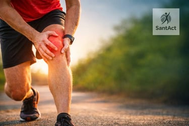 douleur au genou d'un coureur
