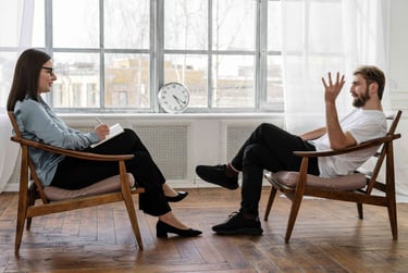 Counsellor and client talking therapies