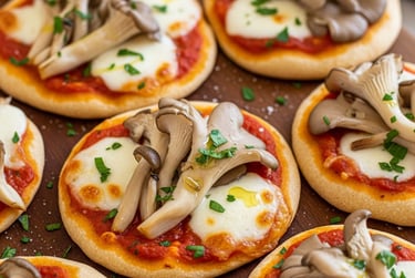 Mini Oyster Mushroom Pizzettes
