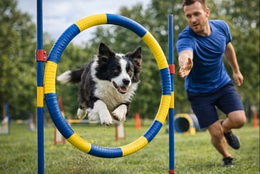 Border Collie practicando en pista de Agility
