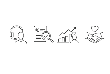 Illustration des engagements TEMJIE : support humain, transparence, évolutions construites avec les
