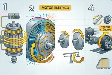 o que é torque em motor elétrico explicado em infográfico mostrando geração de torque