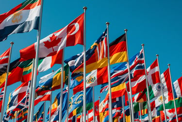 international flags flying