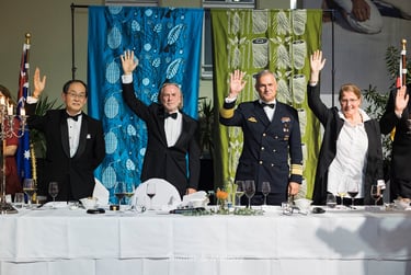 A cheese starter during the Navy Candelit Dinner.