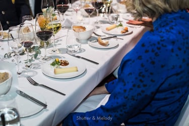 A cheese starter during the Navy Candelit Dinner.
