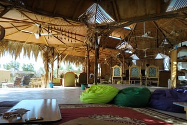 Inside the restaurant on the beach of Bedouin star 