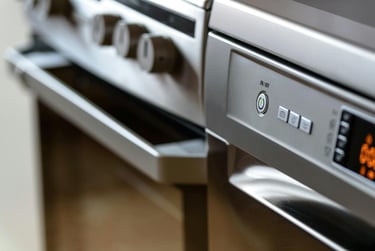 Kitchen microwave oven, designed for convenient and efficient cooking and reheating of food in residential kitchens