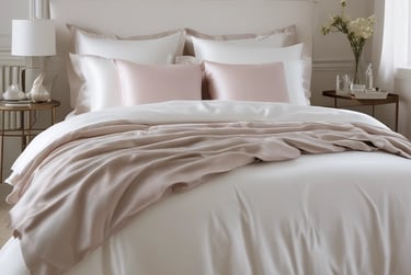 white and gray floral bed linen