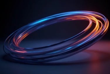 Glowing blue-orange ring on a dark background, symbolizing agility and continuous cloud improvement.