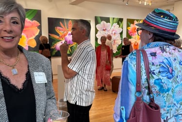 Monumental Orchid paintings by Christine Knize at the Court House Cultural Center, Stuart, FL