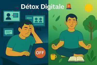 détox digitale, faire une pause des écrans, arrêter les écrans, recherche sznté