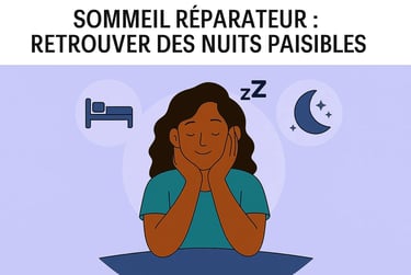 illustration d'une personne dormant paisiblement ,symbole d'un sommeil réparateur et bénéfique pour la sante, recherchesante.