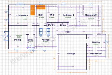 Floor plan and information needed for Radiant design