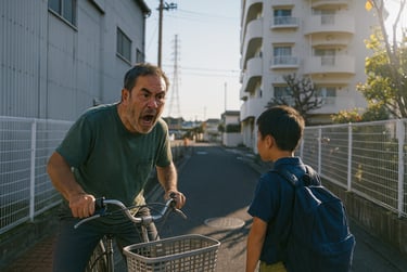 自転車に乗った男が児童に大声をあげている場面｜堺市のニュースならサカイタイムズ