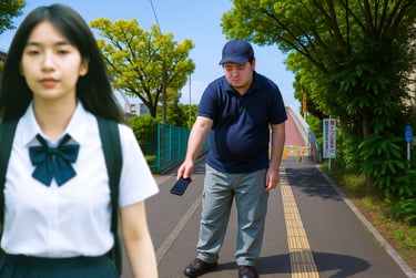 不審者が女子学生の後ろで携帯電話をスカートに近づけるイメージ画像｜堺市のニュースならサカイタイムズ