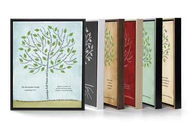 Float frames for gallery wrapped canvas prints of Custom Family Tree Art