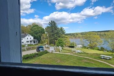 The Adventure Van as seen from the window of Fort Edgecomb