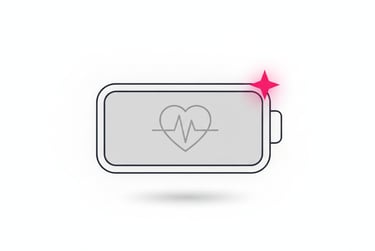 atería recargándose que simboliza recuperar energía y salud