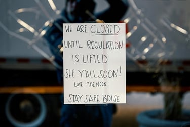a sign that says we are closed until the day