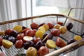 little potatoes prepped for grill in a grilling practice